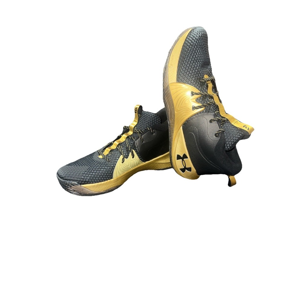 24N25   Embiid One 1 Basketball Shoes, Black/Gold, 3025319-005, Sz 15